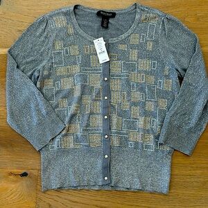 Beautiful sparkly and metallic sweater, NWT, M, WHBM